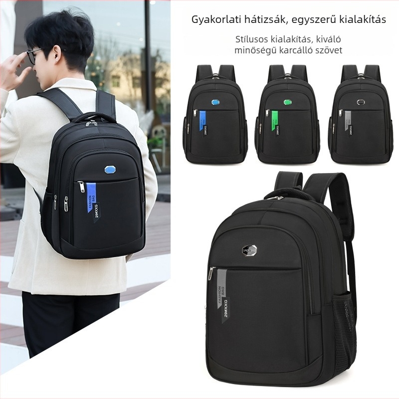 Laptop hátizsák – uniszex, városi egyszerű stílus, kapacitás 20-35L, kompatibil 15 hüvelykes laptop, Oxford anyag