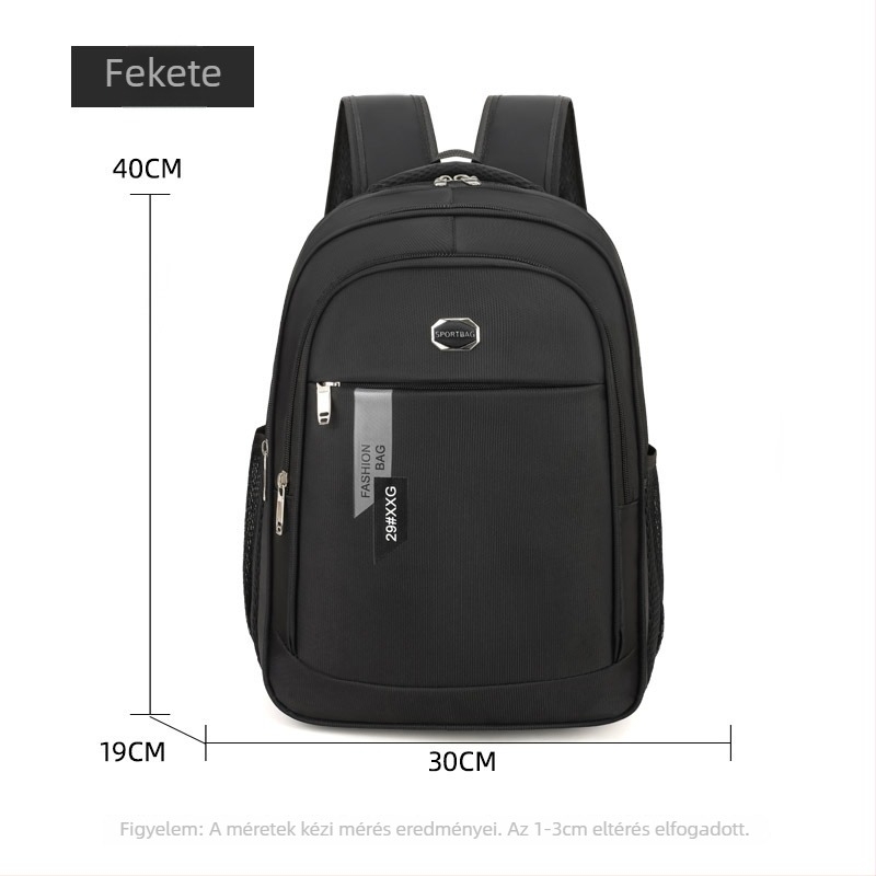Laptop hátizsák – uniszex, városi egyszerű stílus, kapacitás 20-35L, kompatibil 15 hüvelykes laptop, Oxford anyag