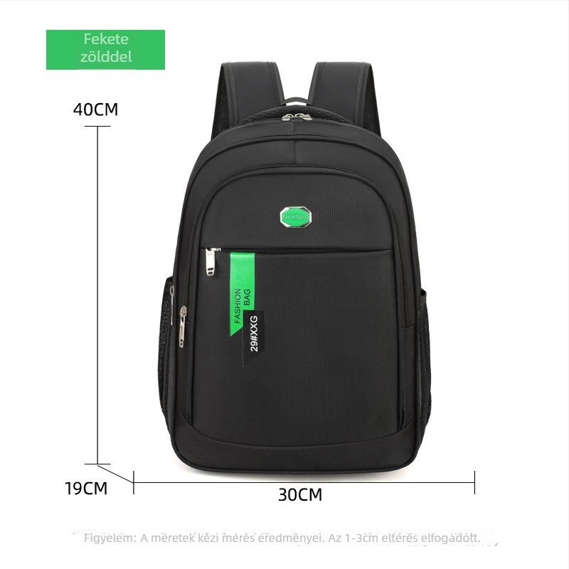 Laptop hátizsák – uniszex, városi egyszerű stílus, kapacitás 20-35L, kompatibil 15 hüvelykes laptop, Oxford anyag