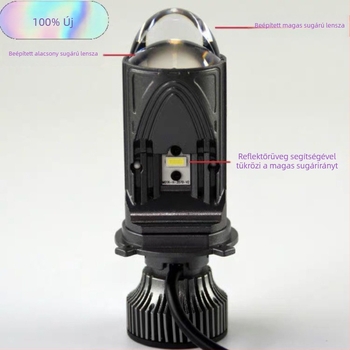 55W H4 autófényszóró lézeres mátrix lencsével, három fényforrással, integrált távoli és közel fény