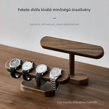 Fából készült ékszerkészítő polc éjjeliszekrényhez — Óra és karkötő szervező, Asztali tárolás, 1 réteg, Pastoral stílus