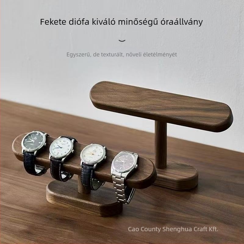 Fából készült ékszerkészítő polc éjjeliszekrényhez — Óra és karkötő szervező, Asztali tárolás, 1 réteg, Pastoral stílus