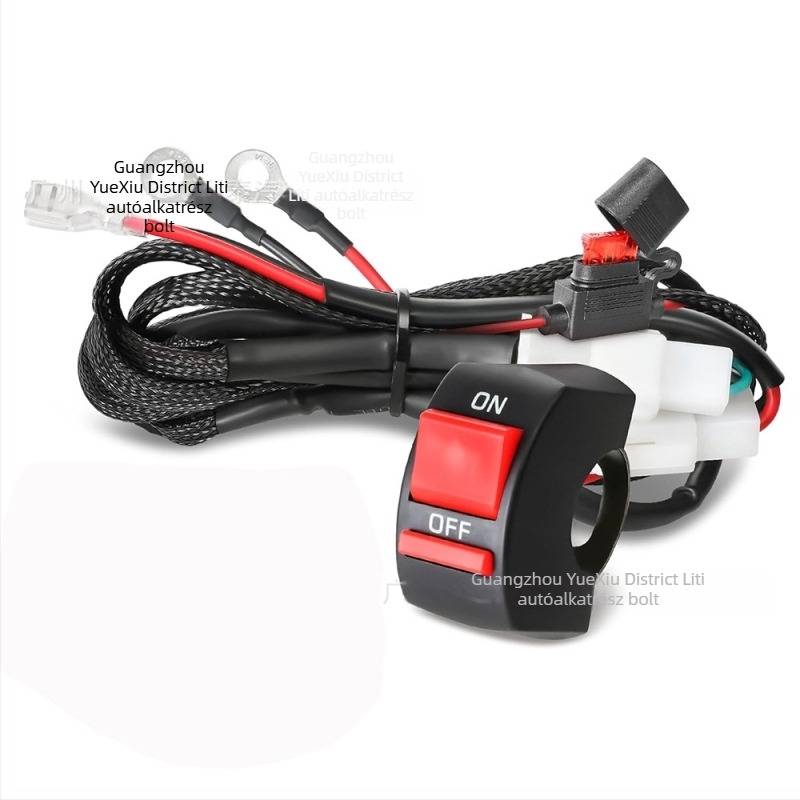 Motocross módosított kábelköteg motorkerékpárhoz LED/HID világítással, 60W, 12V, IP67, 18 AWG rézvezeték