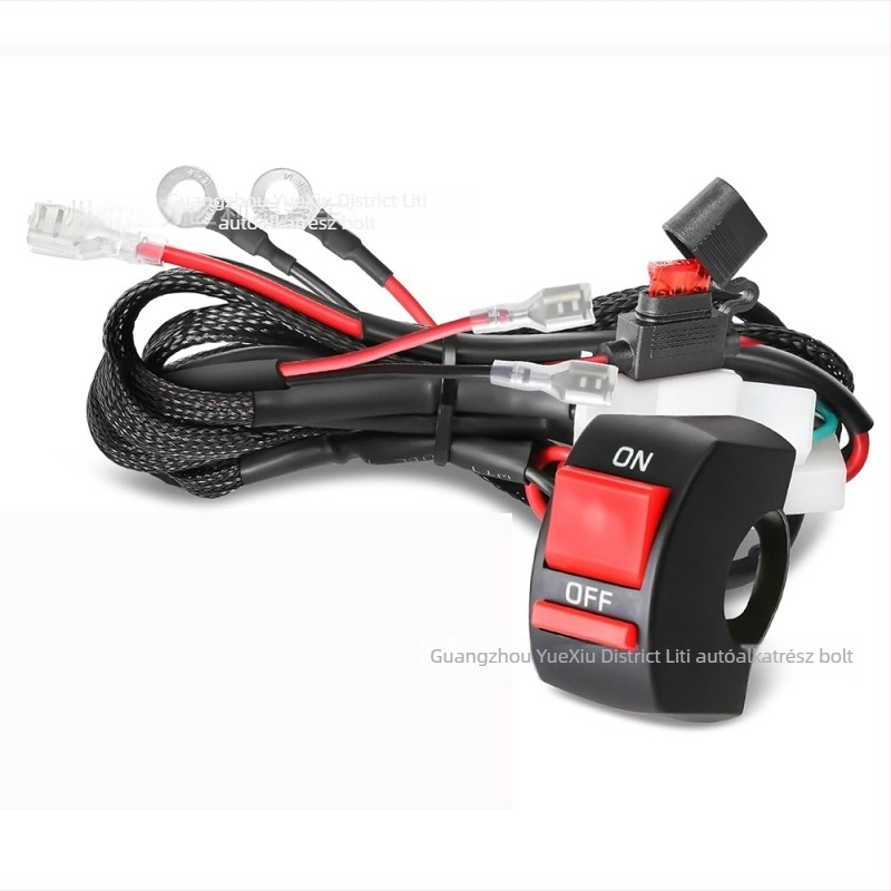 Motocross módosított kábelköteg motorkerékpárhoz LED/HID világítással, 60W, 12V, IP67, 18 AWG rézvezeték