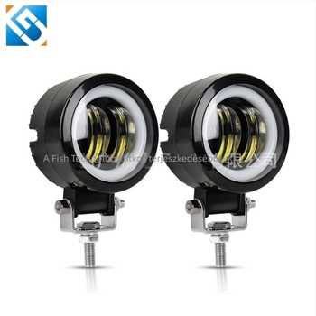Autó és motorkerékpár LED fényszóró, 3 hüvelykes lencsével, 20W, 3500 lm, IP68, CREE fényforrás, előre ködfény/projekció Angel Eyes