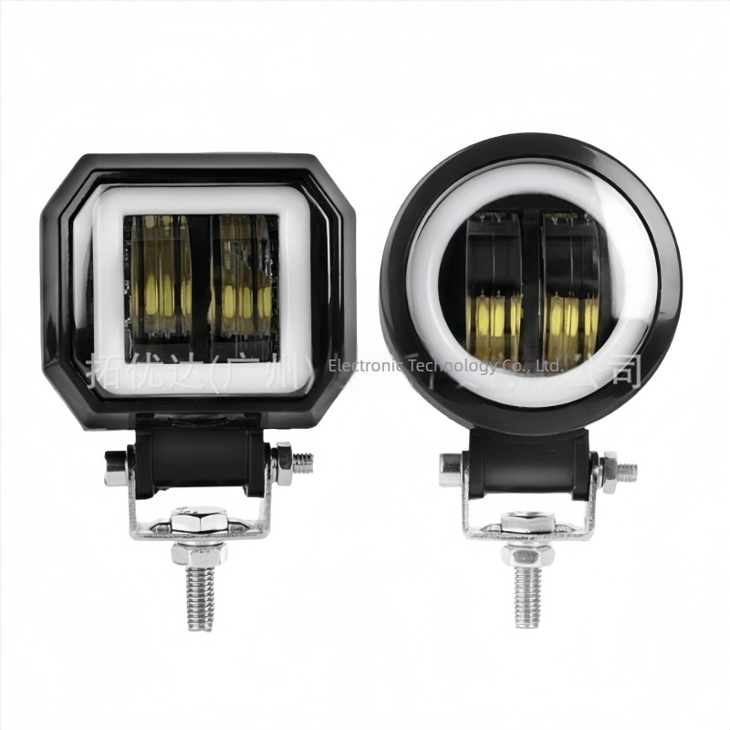 Autó és motorkerékpár LED fényszóró, 3 hüvelykes lencsével, 20W, 3500 lm, IP68, CREE fényforrás, előre ködfény/projekció Angel Eyes