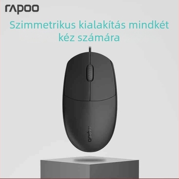 Rapoo N100 kábeles USB optikai egér laptophoz, 1600 DPI, 3 gombos, ergonómikus