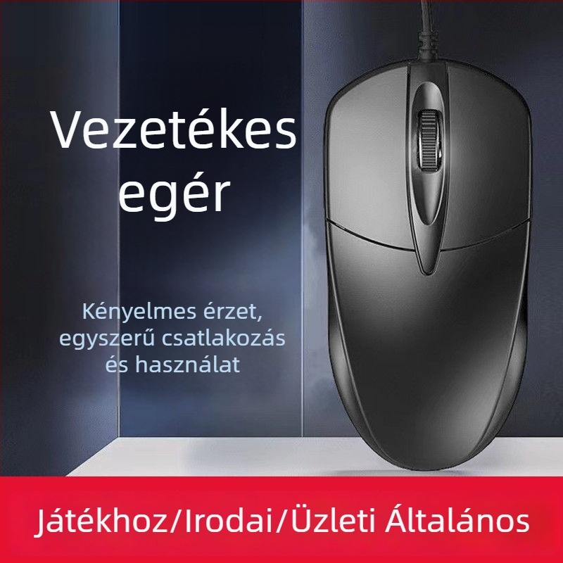 Optikai USB egér, vezetékes, M2, 2 gombos, ideális üzleti/irodai használatra és notebookokhoz