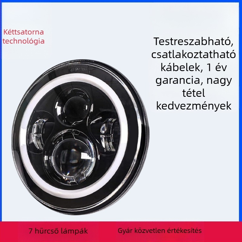RGB LED fényszóró Wrangler Jeep és Harley számára, 12-48V, 40W, IP68, 5000lm