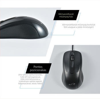 Ruiding M100 optikai USB vezetékes egér, 1000 DPI, 3 gomb, 1,5 m kábel