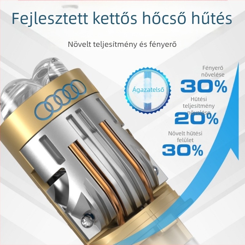 H4 LED autó- és motorkerékpár fényszóró távoli és közeli integrációval, 70W, 8000LM
