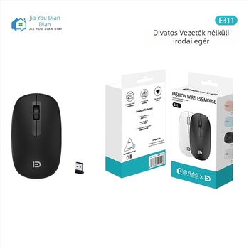 Fox E311 vezeték nélküli egér, 2 gombos, optikai érzékelő, ergonomikus kialakítás, 80 g, irodai használatra