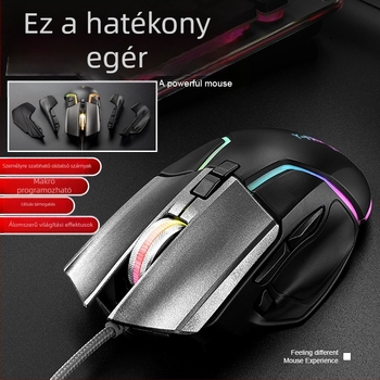Y2 játékoptikai egér, 8 programozható gomb, 7200 DPI, hat szintű állítható felbontás, USB-kábeles kapcsolódás