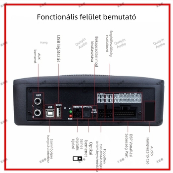 DSP autóhifi erősítő integrált mélynyomóval és alumínium ötvözet házzal, tömeg 2.95, feszültség 10-16V, SNR > 102 dB