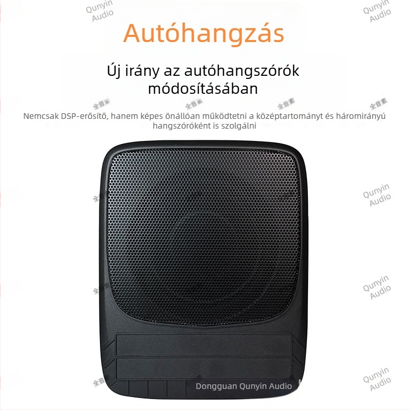 DSP autóhifi erősítő integrált mélynyomóval és alumínium ötvözet házzal, tömeg 2.95, feszültség 10-16V, SNR > 102 dB