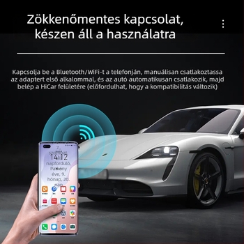 HiCar integrációval ellátott vezeték nélküli CarPlay adapter (Model Y3+, Junfu márka, 5.0V, 0.25W)