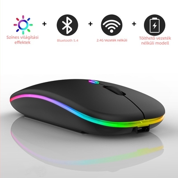 Optikai Vezeték nélküli egér M512C, 4 gomb, 1600 DPI, 2.4G/Bluetooth, Plug-and-Play