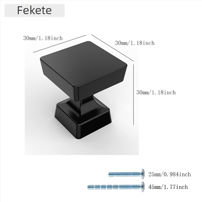 Matt fekete konyhaszekrény fogantyúk, ajtókhoz, komódokhoz és fiókokhoz, cinkötvözetből