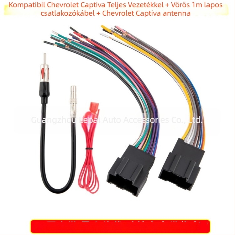 6-disk CD changer hátsó kábel: csatlakozó a CD lejátszóhoz, tápkábel és antenna adapter autórádióhoz (Licencelt magánmárka: Igen)