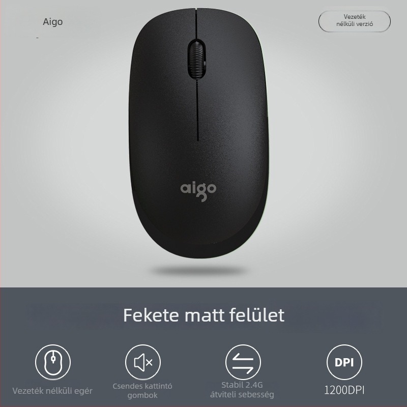 M20 vezeték nélküli egér, 2.4GHz USB, 1000dpi, 3 gomb, 10 m hatótávolság