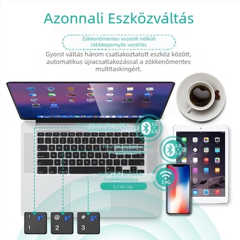 Vezeték nélküli billentyűzet és egér készlet, 100 gomb, Bluetooth és 2.4G kettős módú, plug-and-play, ergonómikus