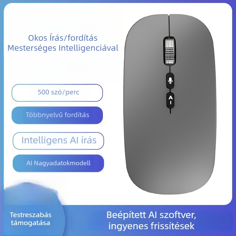 Dual-mode vezeték nélküli optikai egér Bluetooth és 2,4G-vel, 1600 DPI, 5 gomb, max. 10 m működési távolság