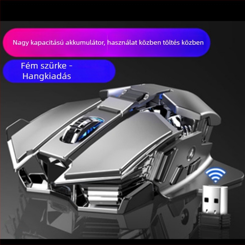 Vezeték nélküli egér 3500 DPI-vel, 7 gombbal, újratölthető, 2,4 GHz USB kapcsolattal