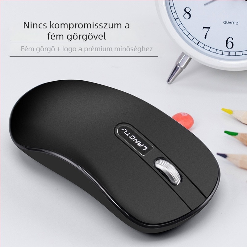 Néma vezeték nélküli egér, újratölthető, 1200 DPI, 2.4G USB, ergonikus kialakítás, Modell T2