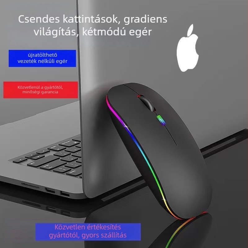 M512C optikai vezeték nélküli egér, 4 gomb, 1600 DPI, 2.4G + Bluetooth, Plug-and-Play