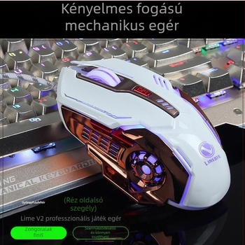LIMEIDE Q7 USB optikai gaming egér asztali számítógéphez, 1200 DPI, 7 gomb, vezetékes, 1,5 m kábel