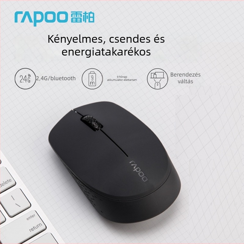 M100G vezeték nélküli egér Bluetooth, USB interfész, 1000dpi, 2.4GHz, 10 m hatótávolság