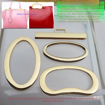 Fémes táskafogó fül – tojás alakú ovális forma, egyenes rúd, nagy gyűrű, nőknek