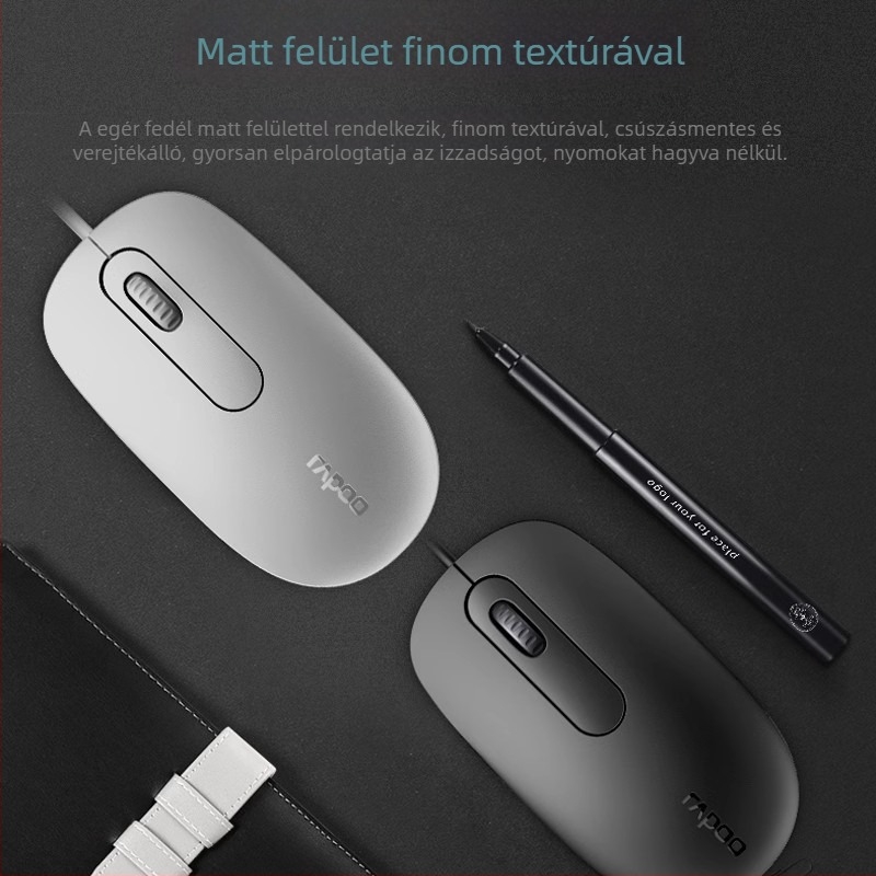 N200 optikai egér, USB, 1200 DPI, 3 gomb, asztali számítógépekhez, 1 m kábel