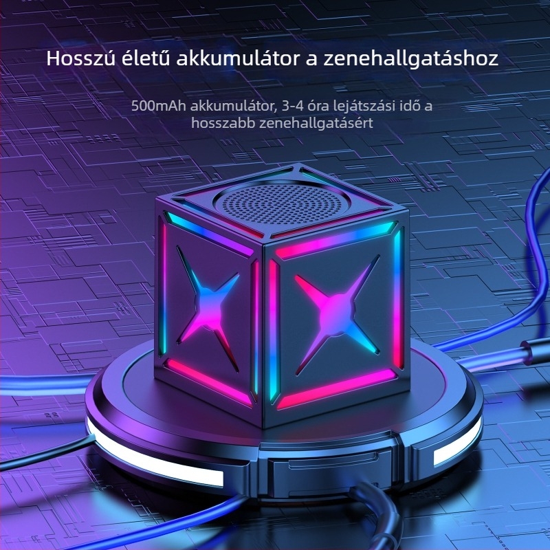 Hordozható kültéri Bluetooth hangsugárzó — 5W, Bluetooth 5.0, beépített akkumulátor 800–1000mAh, frekvenciaválasz 100Hz–20kHz, SNR ≥70dB
