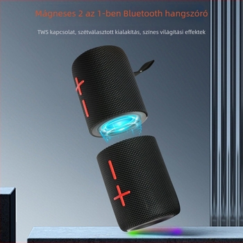 Kétfunkciós hordozható Bluetooth hangszóró mágneses kialakítással – Bluetooth 5.0, 20W, IPX6, 100 Hz–20 kHz, beépített akkumulátor 2000–4000 mAh