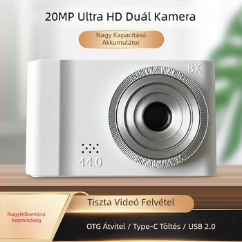 Diák digitális fényképezőgép retro CCD-vel, hordozható, memóriakártya-tárolással, felbontás ≤1 MP, ABS test, akkumulátor üzemideje 0–1 óra, funkciók: fénykép, videó, időzítő, játék