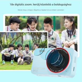 Diákoknak szóló digitális kamera, 18x optikai zoom, periszkópos objektív, 5MP CMOS szenzor, 2,8 hüvelykes LCD, optikai képstabilizáció, teljes manuális működés