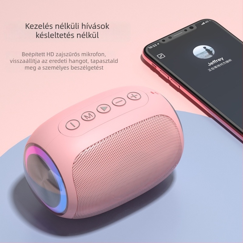 A66 Bluetooth hordozható hangszóró, kártyás lejátszás, 5W, Bluetooth 5.1, 40Hz-20kHz, IPx3