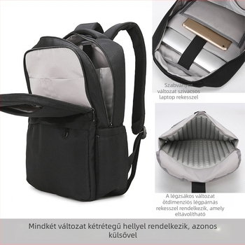 15-16 hüvelykes laptop hátizsák, nagy kapacitás, ütésálló, üzleti stílus, Oxford vászon, vízálló