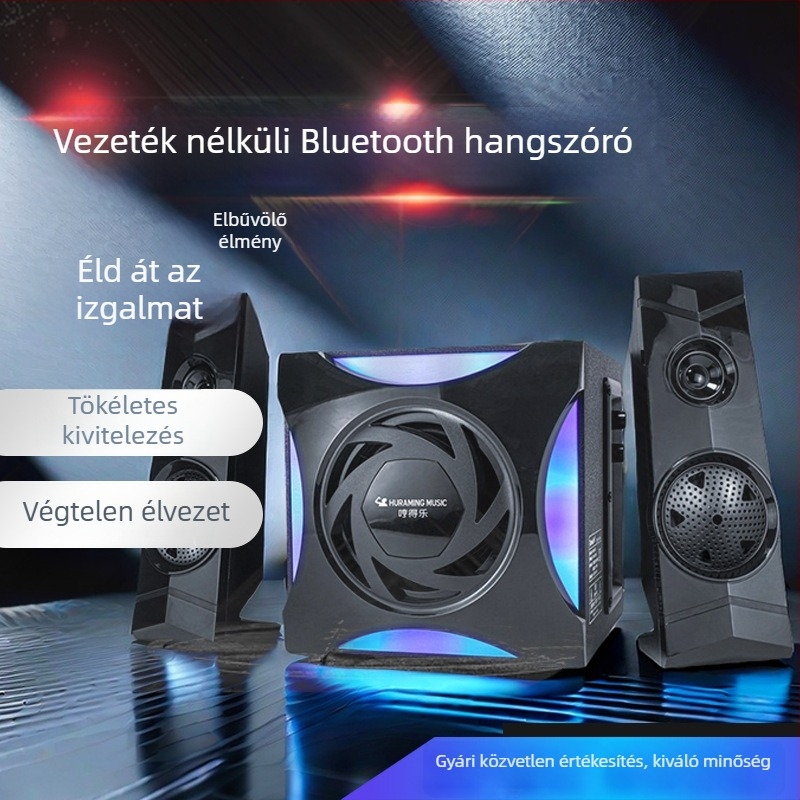 2.1-csatornás számítógépes hangfalak, 60W kimenet, Bluetooth 5.2, USB lejátszás, kártyahely