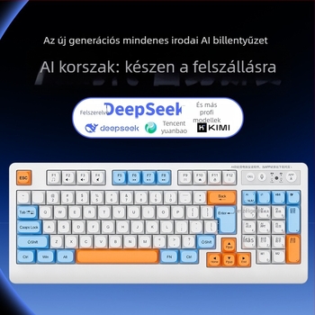 AI intelligens billentyűzet három móddal: USB-C kábeles, 2.4G vezeték nélküli, Bluetooth – 104 billentyű, ergonómikus, testreszabható OEM/ODM