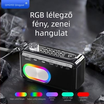 Qingyue S26 Bluetooth hangfal kettős Hi‑Fi meghajtókkal, 10W kimenet, beépített 2000–4000mAh akkumulátor, Bluetooth 5.3, 100Hz–20kHz, SNR ≥75dB