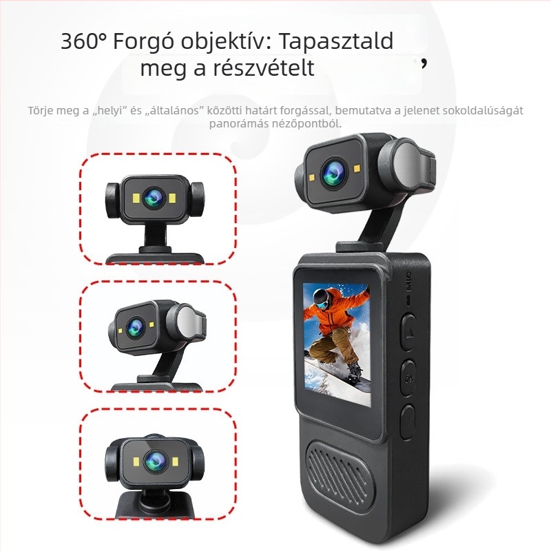 Y2 hordozható testre szerelt kamera infravörös éjjellátással, TF-kártya tárhellyel, videózás, fénykép és sorozatfelvétel