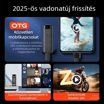 4K zsebméretű akciókamera videórekorderrel, ultra hosszú készenléti üzemmód felügyelethez és kerékpározás közbeni felvételhez