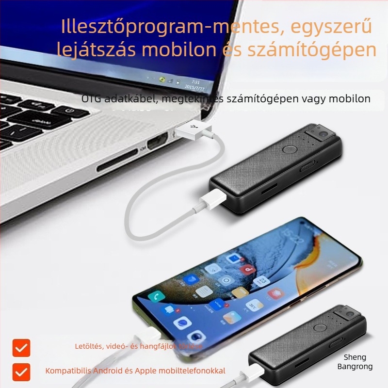 4K zsebméretű akciókamera videórekorderrel, ultra hosszú készenléti üzemmód felügyelethez és kerékpározás közbeni felvételhez