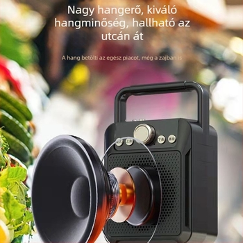Hordozható Bluetooth hangszóró beépített mikrofonnal és rádióval | 15W kimenet, 100 Hz–20 kHz frekvenciatartomány, SNR ≥75 dB, 4000–6000 mAh akkumulátor, hatótáv 10 m