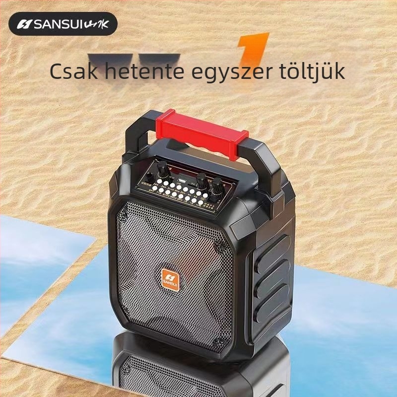 Hordozható Bluetooth karaoke hangszóró kültéren – 20W, beépített akkumulátor 2000–4000 mAh, Bluetooth 5.0, 100 Hz–20 kHz, SNR ≥85 dB