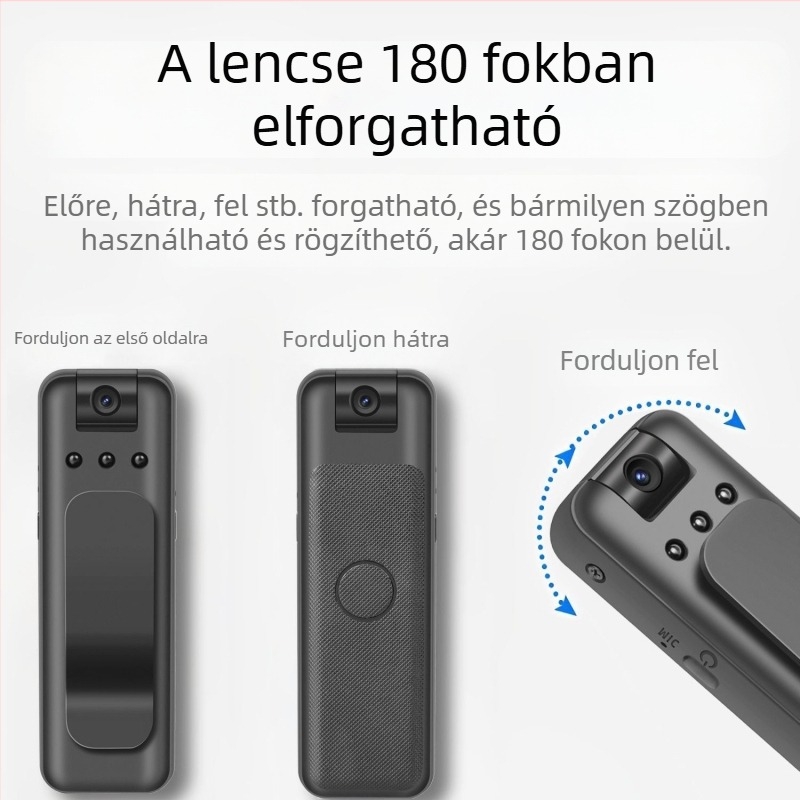 Rendőrségi testkamera 3CCD szenzorral, 720p felvétel, 1,5 colos LCD, microSD tárhely