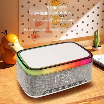 Bluetooth hangfal LED világítással és vezeték nélküli töltéssel – BT 5.2, 100 Hz–20 kHz, SNR ≥60 dB, 15 W, beépített akkumulátor 1200–2000 mAh