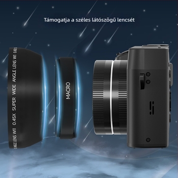 WD07-D kettős kamerás digitális fényképezőgép: 5K videó, 16MP CMOS szenzor, elöl és hátul selfi, periszkópos objektív, 3,0 hüvelykes LCD